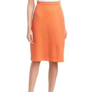 St John Orange Knit Pencil Skirt Sz 4
